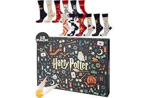 SOXO Calendario de Adviento Wizarding World Harry Potter Calcetines Hombre Regalos Mujer Gift Box Socks 12 Pares 2 Tamaños