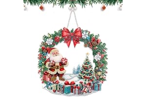 GADITIEK Diamond Painting - Ciondolo natalizio, 5D, fai da te, con diamanti su entrambi i lati, per la casa, il giardino, la parete, la porta