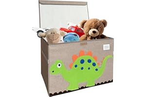 MISHMASH Collapsible Storage Box With Lid – Large Toy Storage Unit for Children/Baby/Toddler – Animal Storage Boxes In 7 Styles – Portable, Compact and Multipurpose Chest (Dylan Dinosaur)