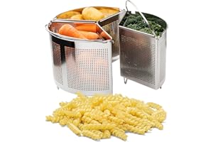 TAYLORS EYE WITNESS Set di 3 separatori per pentole familiari - Risparmia spazio ed energia in cucina. 3 componenti in acciaio inox da 22 cm. Pasta, verdure, patate, uova sode. Accessori per roulotte e campeggio