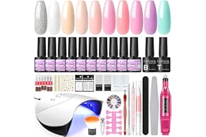 COSCELIA Kit Manucure Complet Vernis semi permanent avec Lampe 36W UV LED 10 Vernis à Ongles Base Top Coat Perceuse à ongles Ensemble d’outils et de décorations Nail Art