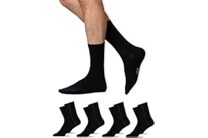 Snocks 4 Pares de Calcetines Hombre y Mujer Altos de Algodón Ecológico - Calcetines Deporte Mujer Hombre Talla 35-50 Calcetines Antiampollas y Antideslizantes Padel, Crossfit, Baloncesto, Running