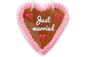‎LEBKUCHENWELT Gingerbread Heart, 18 cm, Just Married, as a Gift and for Food (1 x 170 g)