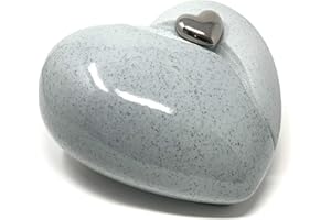 Aesthetic Urns Große Gedenkurne für Asche von geliebten Menschen aus Keramik für Erwachsene - grau