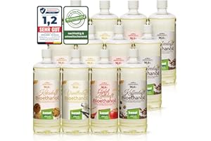 ‎KIESELGREEN KieselGreen Bioethanol 12 x 1 Liter mit Duft für Ethanol-Kamin, viele Sorten - Bio Ethanol als Raumduft in vielen Duftnoten - Parfüm für Bio Ethanol Kamin Indoor oder Bioethanol Tischfeuer (M2)
