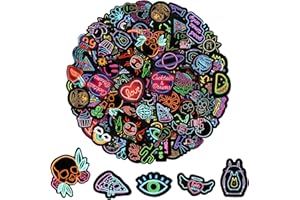 TINYRIZ Neonowe naklejek graffiti, vintage, pop art, fajne spersonalizowane winylowe wodoodporne naklejki, zestaw na laptopa, deskorolkę, bagaż, gitarę, telefon, motocykl, 200 szt.