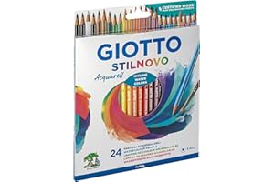 Giotto 255800 Pastelli Acquerellabili Stilnovo, 3.3 mm, Confezione da 24