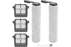 Rrochio Accessoires pour Aspirateur Tineco FLOOR ONE S7 PRO, 2 Brosse de Rouleau et 3 Filtre HEPA pour Tineco FLOOR ONE S6 Ensembles de Rechange Laveur Sec et Humide de Nettoyage Original