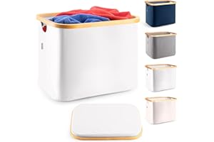 Lonbet - Jasnoszary kosz do przechowywania, 50 l, organizer do przechowywania w szafie, kosz do przechowywania, wszechstronne zastosowanie: kosz na pranie i ubrania, organizer łazienkowy