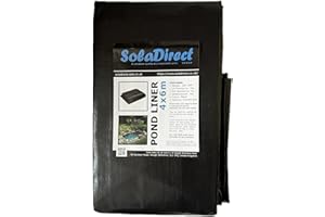 SOLADIRECT Pond Liner 4 x 6 m - 200 GSM Flexible Tear-Resistant UV-Resistant Garden Fish Pond Liner for Water Features, Koi, Ponds, Fountains, Landscaping - Durable Long Lasting Heavy Duty Waterproof Sheet