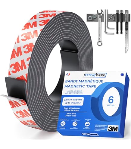 Ruban Magnétique Autocollant TUKA - 10m X 20mm - Flexible Et Adhésif - Neuf