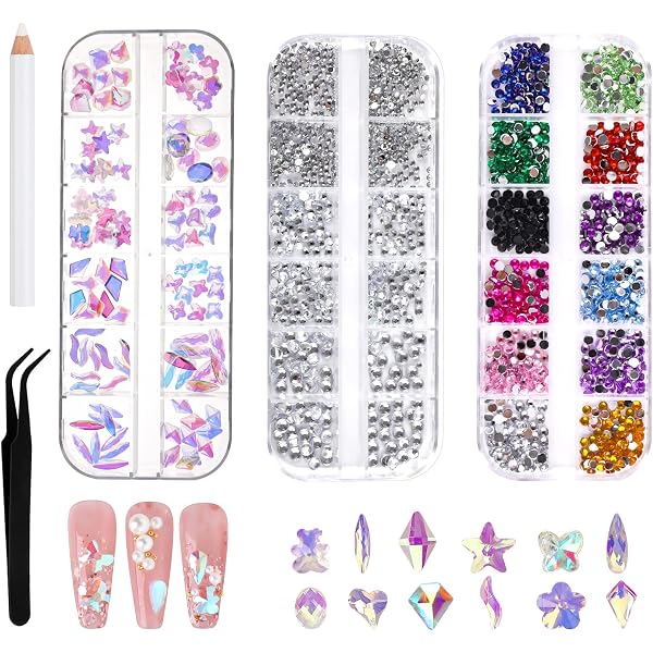 1500 Stück Strasssteine Mit Flacher Rückseite – Glitzersteine Für Nail Art & Deko, Mehrfarbig