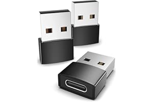 Syntech USB C Female to USB Male Adapter Pack of 3 Type C to USB A Converter Compatible with iPhone 15/14/13/12 Pro Max iPad Air 6 Apple Watch Series 9/8/7 AirPods 3 Samsung Galaxy etc, Black