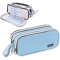 Mnsruu Astuccio portamatite di grande capacità con balene blu, astuccio
