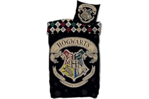 SkyBrands Harry Potter komplet pościeli 135 x 200 80 cm Hogwart, 2-częściowy, poszewka na poduszkę, 100% bawełna, z zamkiem błyskawicznym