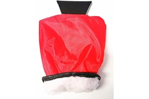 HERRAN Raschietti per Il Ghiaccio per Auto con Guanto Foderato,-Gratta Ghiaccio e Neve per Auto di Parabrezza e Vetri -Rosso