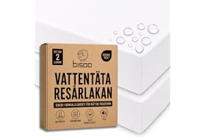 Bisoo Magic Sheet 55x90 2 Vit Vattentät Dra-på-lakan för Bredvidsäng Vagga