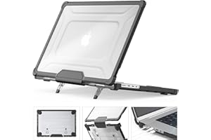 SEYMCY Case Compatible with MacBook Pro 14 inch Case 2025 2024 2023 2021, Anti-Scratching Protective Hard Shell with Foldable Stand M5 M4 M3 M2 M1 (A3434 A3401 A3112 A2992 A2918 A2779 A2442), Black