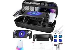 Auarte 13 in 1 Bundle Accessories for Playstation Portal with RGB Charging Dock, Carrying Case for PS Portal with Protective Cover, 2* Screen Protector, 4* Thumb Grip, Earphone and Type C Cable