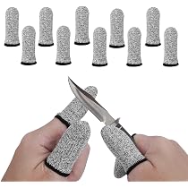 Lot De 10 Protège-doigts Anti-coupure Respirants – Résistance Niveau 5, Polyéthylène, Pour Jardinage, Cuisine Et Bricolage
