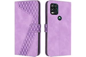 OKZone Cover per Motorola Moto G Stylus 5G 2021, Custodia in PU Pelle per Motorola Moto G Stylus 5G 2021, Custodia a Libro Folio Portafoglio con Chiusura Magnetica Wallet Case Flip Cover (Porpora)