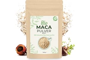 ‎CURLY SUPERFOOD Curly Superfood Rotes Maca Pulver Bio 500g - 100% Bio Maca Rot aus Peru in naturreiner Rohkost Qualität ohne Zusätze - Feines Pulver für Smoothies, Säfte & Wasser