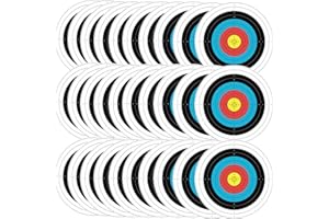 EULAPGOE Diana Tiro con 30 Piezas Blancos de Papel, Blancos de Papel para Entrenamiento de Tiro con Arco 40X40cm Estándar Internacional 10 Anillos de Papel para Blancos