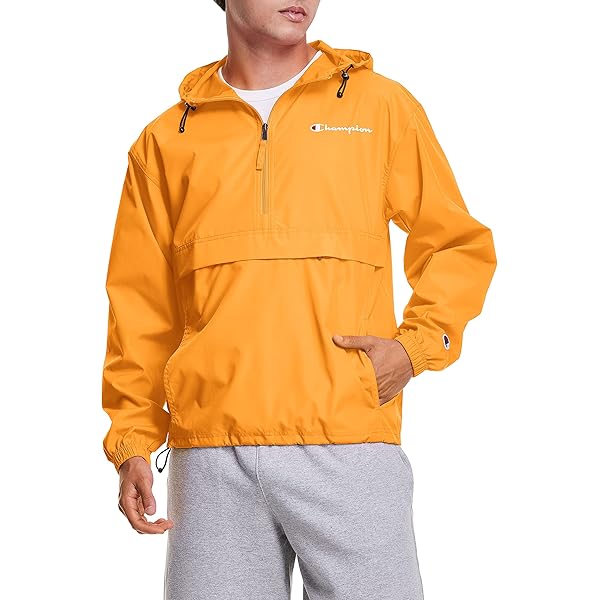 champion windbreaker mens yellow