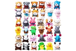 JOYIN 12 Pack Random Mini Animal Plush Toy Assortment (12 Einheiten 7.6cm Jede), Bulk Plüschtiere für Kinder, kleine Tiere Plüsch Schlüsselanhänger Dekoration, Valentinstag Party Favors