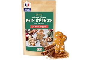 Detox Organica Épices pain d’épices [ 250g – Qualité Premium ] Melange pour pain d epices en Sachet refermable – Préparation pour gâteaux et biscuits de Noël