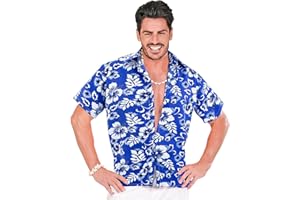 W WIDMANN MILANO Party Fashion - Camisa Hawaii para hombre, camisa de flores, fiesta en la playa, disfraces