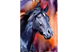 MXJSUA fai da Te Pittura Diamante 5D Kit Trapano Rotondo Completo Immagine di Strass Arte Artigianato Decorazione della Parete di casa 30x40 cm Grigio Blu Cavallo