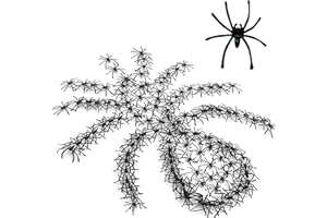 HAQATR 150pcs Plastic Spiders in Halloween,Halloween Spider,Fake Spider,Spider Toy,Realistic Spider for Halloween Decorations,Halloween Decorations Outdoor,Halloween Spider Decorations(Black)