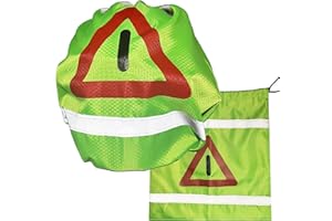 Giggleye Warndreieck Motorrad,Helmtasche mit Kordelzug, Warndreieck Helmüberzug, Helmbeutel für Motorradhelm, Fahrradhelme, Skihelme, Basketball, Fitness,Outdoor (2 Stück, 46 * 43cm)