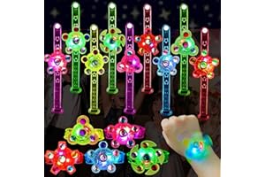 25 Pack LED Light Up Fidget Spinner Bracelets Party Favors For Kids 4-8 8-12,Glow in The Dark Party Supplies,Birthday Gifts,Treasure Box Toys for Classroom,Carnival Prizes,Pinata Goodie Bags Stuffers