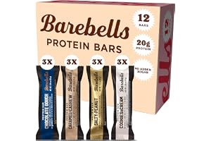 Barebells Protein Bars Variety Pack - 12 Count, 1.9oz Bars - Protein Snacks with 20g of High Protein - Chocolate Protein Bar with 1g of Total Sugars - Perfect on The Go Protein Snack & Breakfast Bars