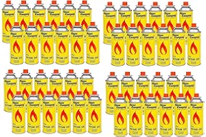 Alpen Camping Butan 48x400ml Gaskartuschen Gasflasche für Gaskocher Campingkocher Bunsenbrenner Lötbrenner 400ml EN417 (48 Stück)