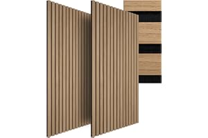 tectake® 3D Akustikpaneler i träutseende för ljudabsorption och ljudisolering, väggpaneler för vardagsrum och kök, väggdekor