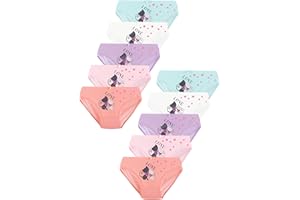 LOREZA ® 10 Culottes pour Filles Enfants en Coton différents Motifs - Tailles 2 à 15 Ans