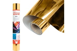 Siser® Metal Gold, 30cm x 0,5mt, Vinile Termotrasferibile Termoadesivo Metallizzato per la Personalizzazione dei Tessuti, Abbigliamento e Accessori, Hobby creativi, Facile da Tagliare