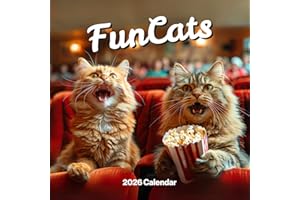 Cat Calendar 2026 - Funny Cat Wall Calendar 2026. Large 12 Month, Month to View with Notes & Checklist Pages, UK Made by Fun Pugs