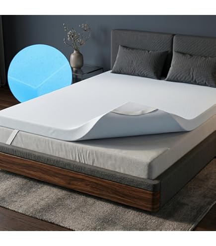 Linenspa Matrastopper, 160 x 200 cm, 5 cm hoog, matrastopper met gel traagschuim en wasbare overtrek met ritssluiting, Öko-Tex, wit
