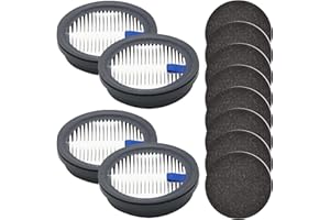HUIAWAY HEPA-Filter und 8 Schwammfilter, Ersatz für Afoddon A200Pro/A200, ORFELD B08/C10A/C10G/V16 Pro, kompatibel mit NEQUARE S12, S25, S26 Serie schnurlosen Staubsauger, 4 Stück