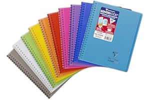 Clairefontaine 356601C Un quaderno a spirale Koverbook - 17x22 cm - 160 pagine quadretti piccoli - Carta bianca 90 g - copertina in polipropilene colore casuale