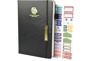 EARNING POWER 2024 Diary Planner, 2024 Diary A5 Page A Day, Year Daily Calendar Planner, Complete Business Planner, Agenda and Journal Organiserwith Pen Loop,Sticker and Inner Pocket, 21x14.5cm（Black）