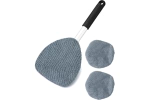 QWORK® Bil glasrenare, Utbyggbar bil fönster rengöringsverktyg, Triangel formad platta, Rotationshantering 180, Inkluderar 3
