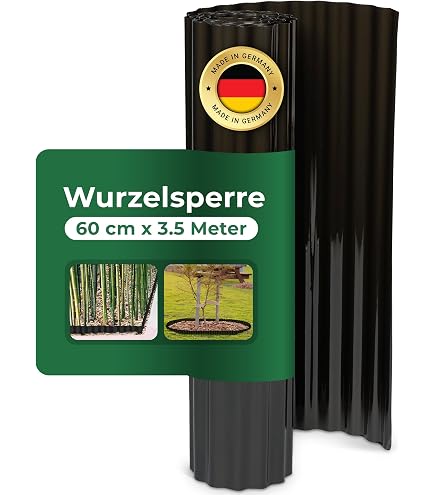 Bambusbrse Wurzelsperre - Rhizomsperre 100cm hoch 2mm Strke 6m Lnge -  individuell formbar, aus hochwertigem HDPE | Rhizomsperre Bambus | Wurzelsperre  Bambus : Amazon.de: Garten