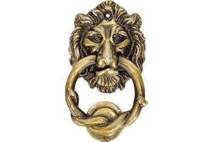 BULLDOG CASTORS Türklopfer für die Haustür, massives Messing, antikes Messing