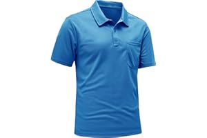 Rdruko Men's Breathable Polo Shirts Summer Short Sleeve Wicking Quick Dry Casual Work Golf Tops with Pocket
