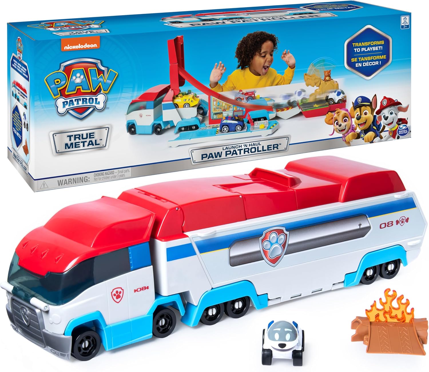 PATRULLA CANINA - Autobús Lanzador Transportador con Conjunto de Pistas Transformables 2 en 1 para Coches True Metal - 6054869 - Patrulla Canina Juguetes - Juguetes Niños 3 Años +